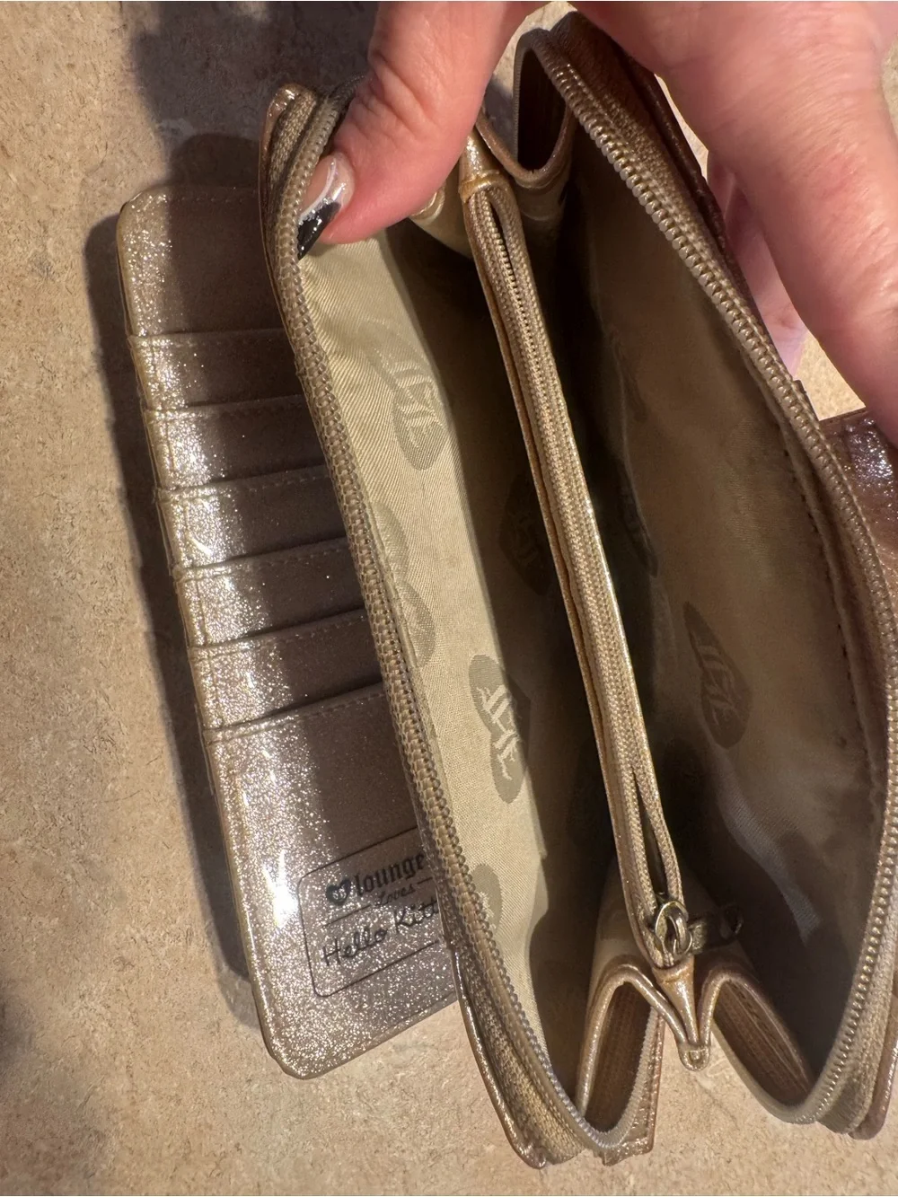 Hello Kitty Metallic Bronze Embossed Wallet